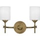 preview thumbnail 3 of 5, Quoizel Aria Weathered Brass and Opal 2-light Bath Light