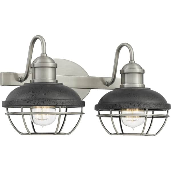 slide 2 of 7, Carbon Loft Chadha Antique Polished Nickel 2-light Bath Light