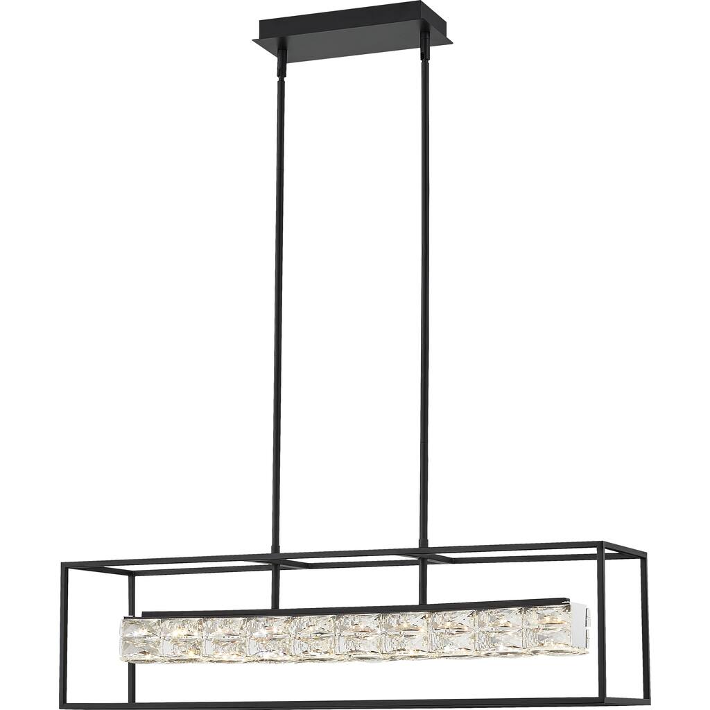 Quoizel Dazzle Matte Black and Crystal LED Island Chandelier