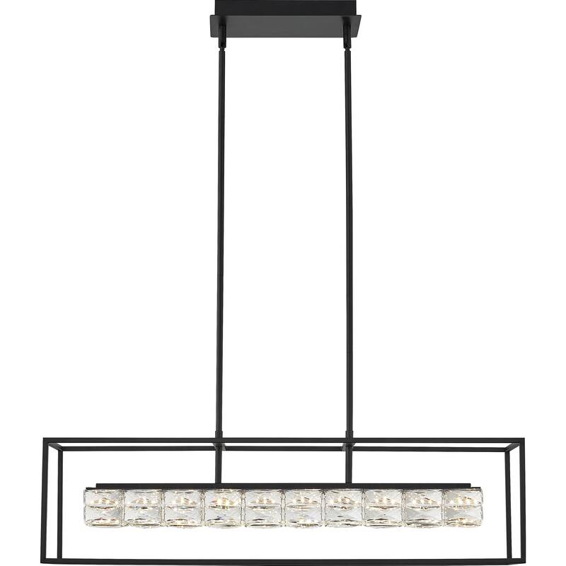 Quoizel Dazzle Matte Black and Crystal LED Island Chandelier