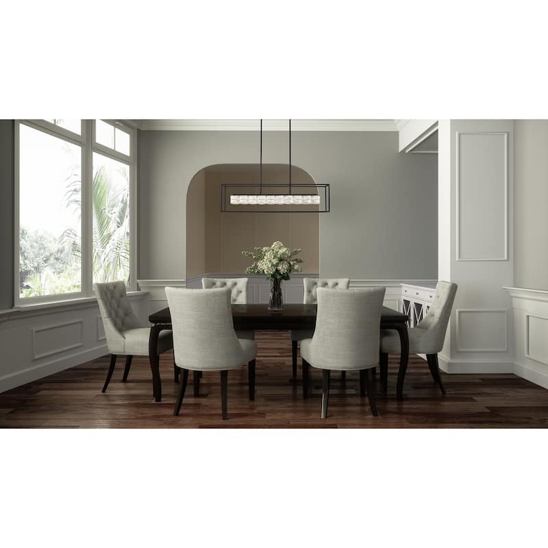 Quoizel Dazzle Matte Black and Crystal LED Island Chandelier