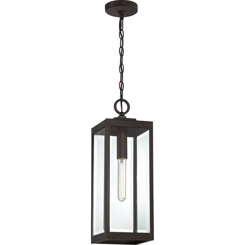 Okaba Clear Beveled Outdoor Hanging Light by Havenside Home - Western Bronze