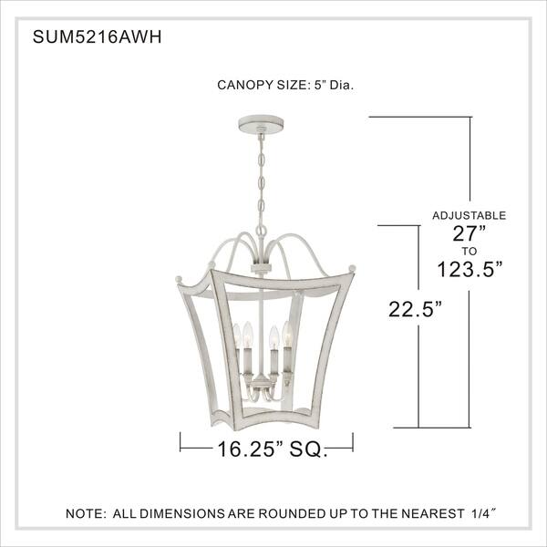 Quoizel Summerford Antique White 4-light Foyer Pendant