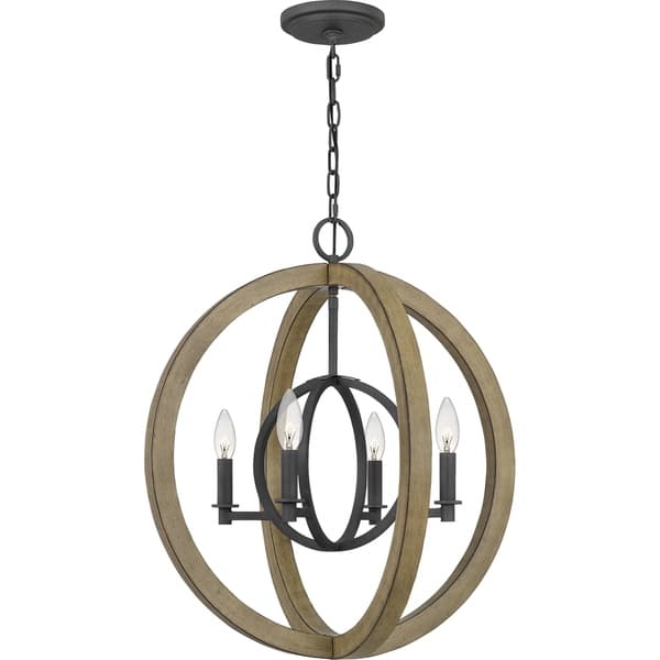slide 2 of 8, Quoizel Breitling Mottled Black 4-light Pendant