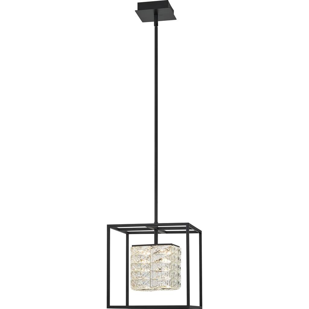 Quoizel Dazzle Matte Black and Crystal LED Pendant