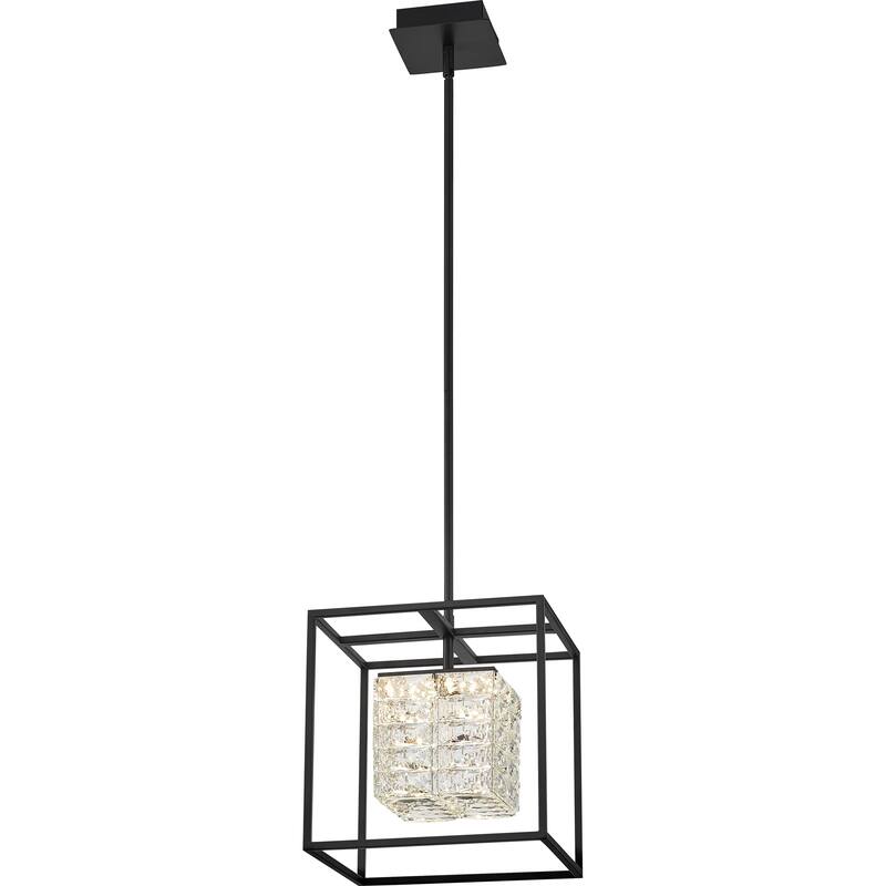 Quoizel Dazzle Matte Black and Crystal LED Pendant