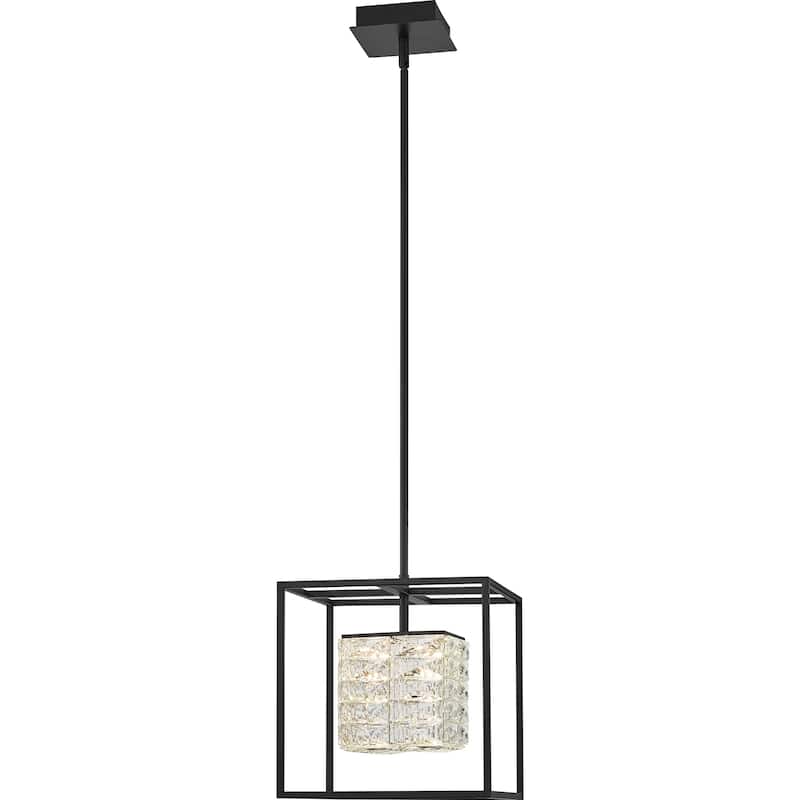 Quoizel Dazzle Matte Black and Crystal LED Pendant