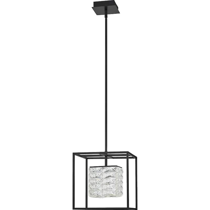 Quoizel Dazzle Matte Black and Crystal LED Pendant