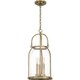 preview thumbnail 3 of 6, Quoizel Colonel Weathered Brass and Clear 3-light Mini Pendant