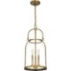 preview thumbnail 4 of 6, Quoizel Colonel Weathered Brass and Clear 3-light Mini Pendant