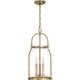 preview thumbnail 1 of 6, Quoizel Colonel Weathered Brass and Clear 3-light Mini Pendant