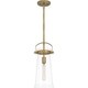 preview thumbnail 8 of 19, Quoizel Stella Clear 1-light Mini Pendant Weathered Brass