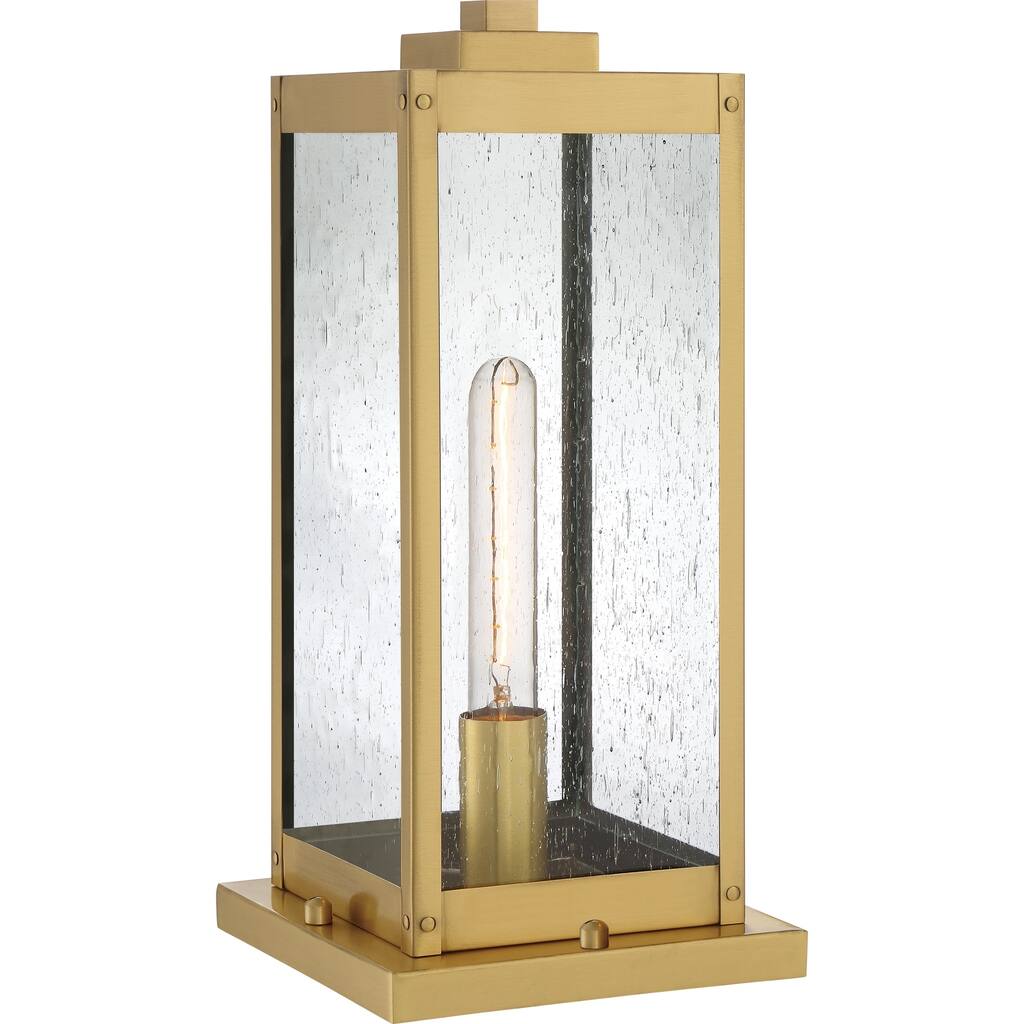 Rumadan Clear Seedy 1-light Outdoor Pier Base Lantern by Havenside Home