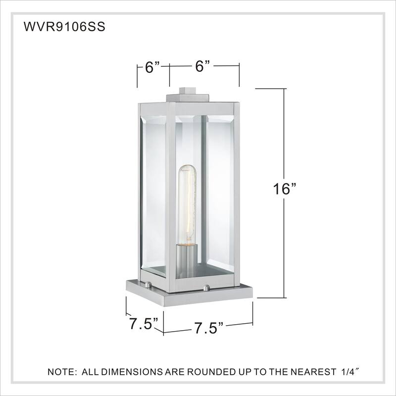 Rumadan Clear Seedy 1-light Outdoor Pier Base Lantern by Havenside Home