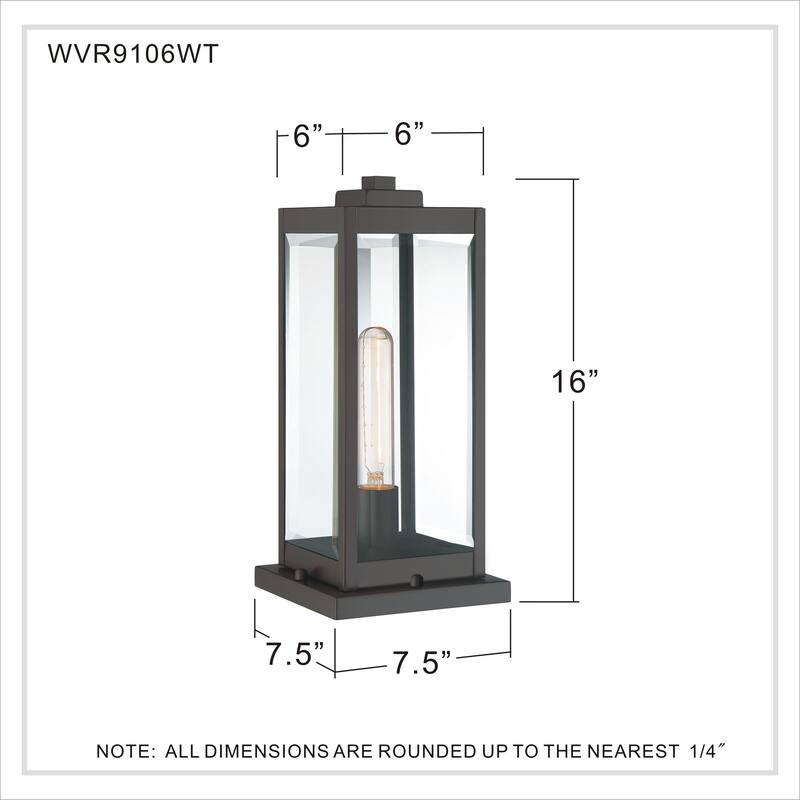 Rumadan Clear Seedy 1-light Outdoor Pier Base Lantern by Havenside Home