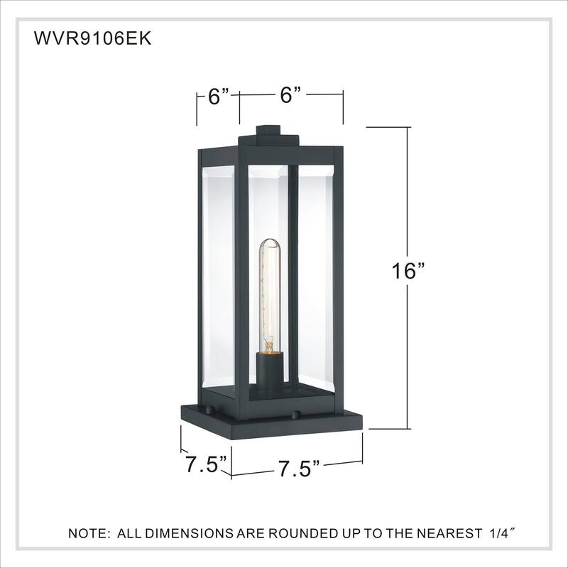 Rumadan Clear Seedy 1-light Outdoor Pier Base Lantern by Havenside Home