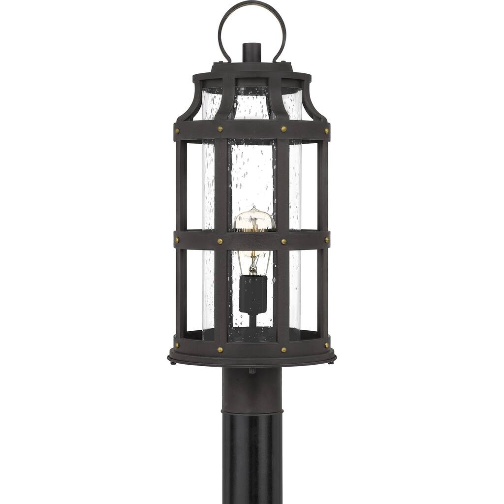 Quoizel Lassiter Palladian Bronze and Clear 1-light Outdoor Post Light