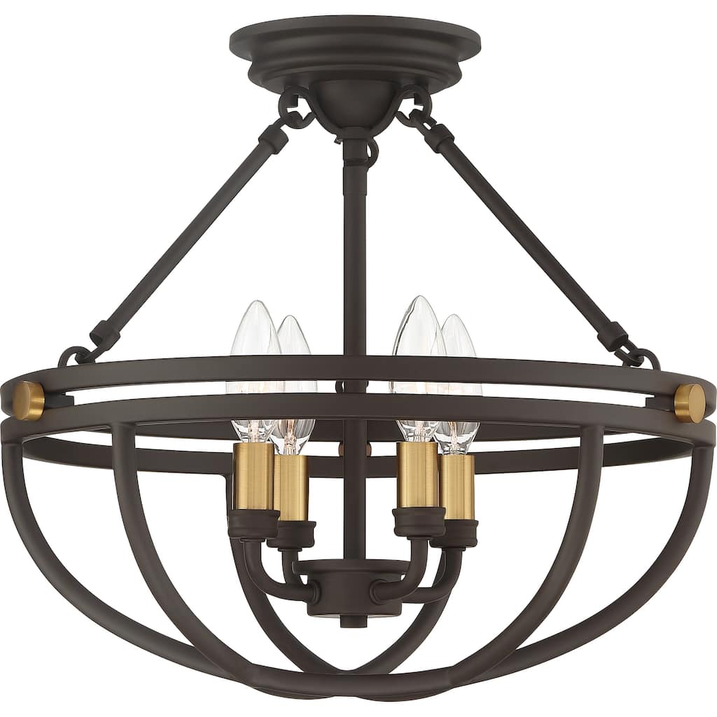 Copper Grove Shirin 4-light Bronze Semi-flush Mount