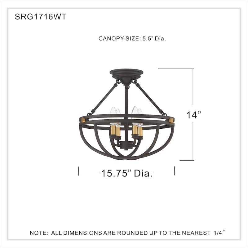 Copper Grove Shirin 4-light Bronze Semi-flush Mount