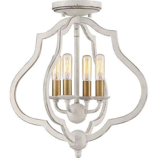 slide 2 of 24, The Gray Barn Forde Abbey 4-light Semi-flush Mount Antique White