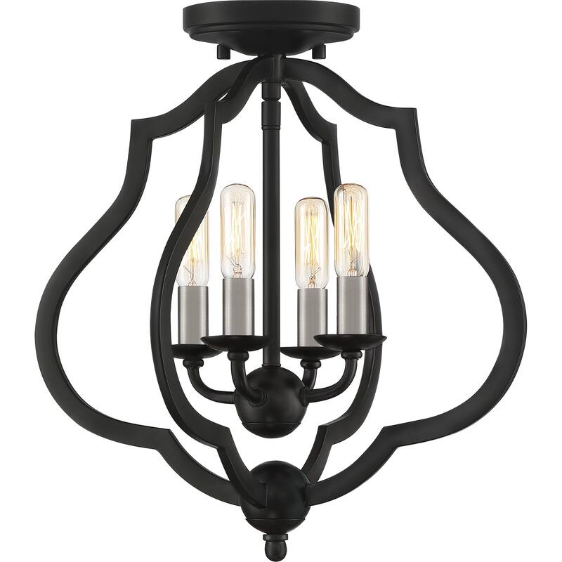 The Gray Barn Forde Abbey 4-light Semi-flush Mount - Matte Black