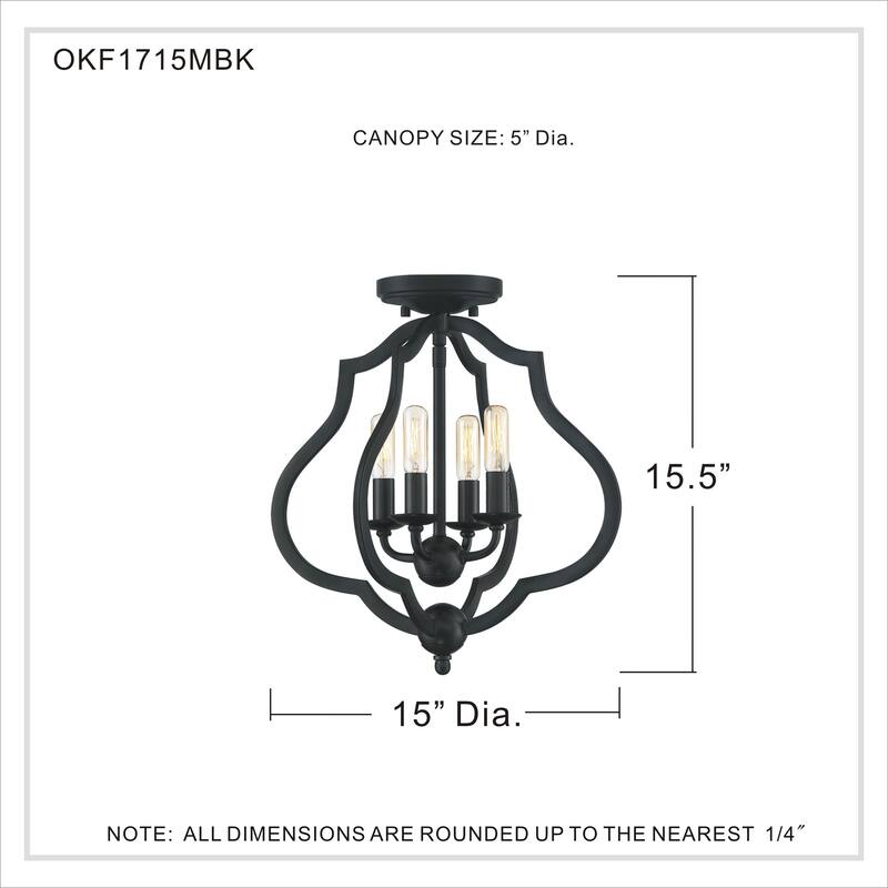 The Gray Barn Forde Abbey 4-light Semi-flush Mount