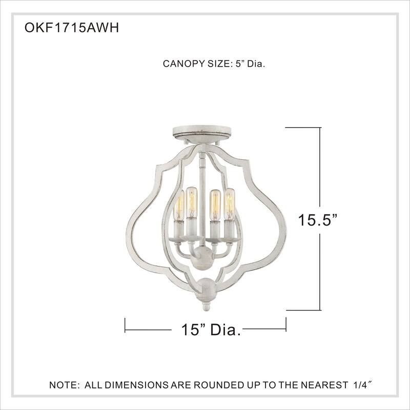 The Gray Barn Forde Abbey 4-light Semi-flush Mount