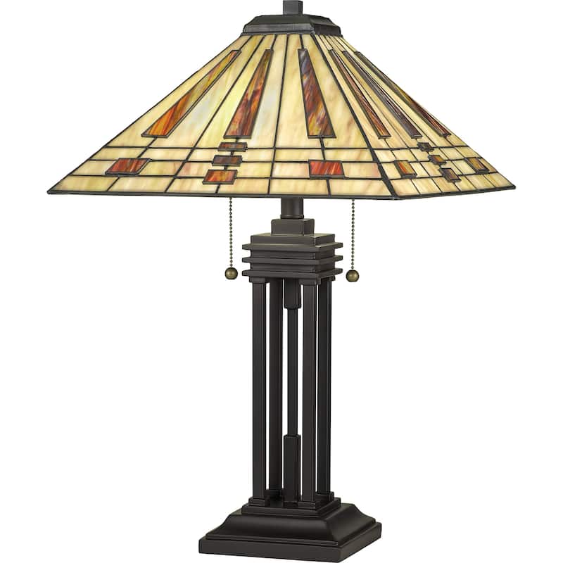 Quoizel Stevie Western Bronze and Tiffany 2-light Table Lamp