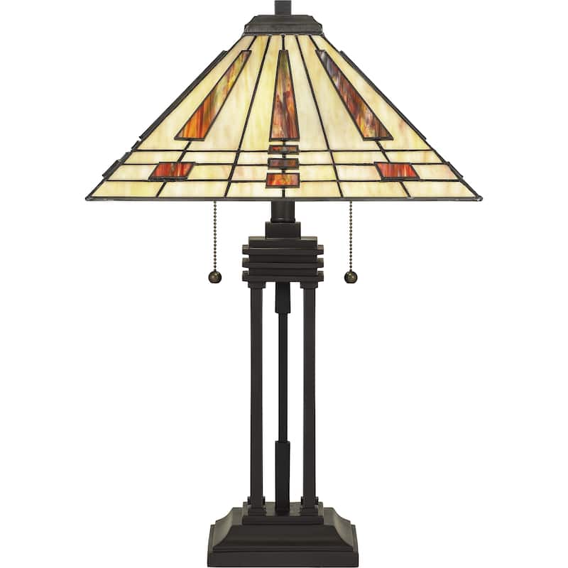 Quoizel Stevie Western Bronze and Tiffany 2-light Table Lamp