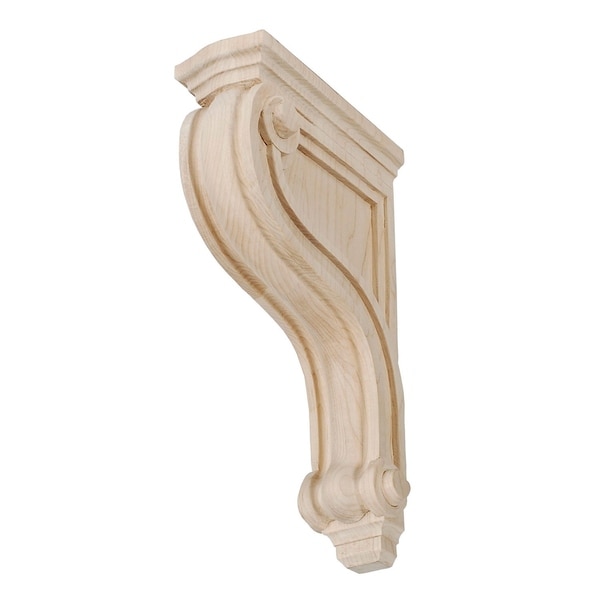 12-3/8 in. x 2-7/8 in. x 7-3/8 in. Unfinished North American Solid Hard Maple Classic Traditional Plain Wood Corbel