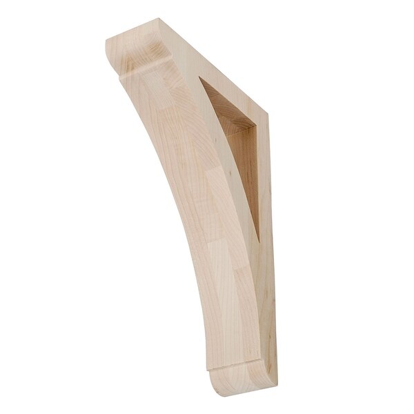 12 in. x 2-1/2 in. x 8 in. Unfinished Medium North American Solid Hard Maple Traditional Plain Wood Backet Corbel