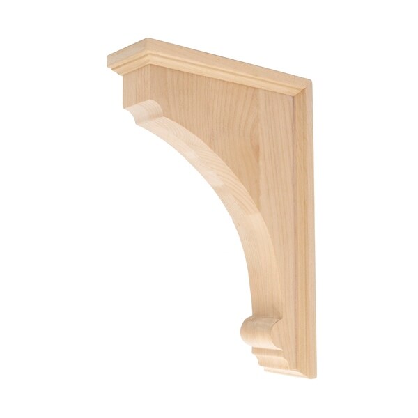 12 in. x 2-1/2 in. x 8 in. Unfinished Medium North American Solid Alder Traditional Plain Wood Backet Corbel
