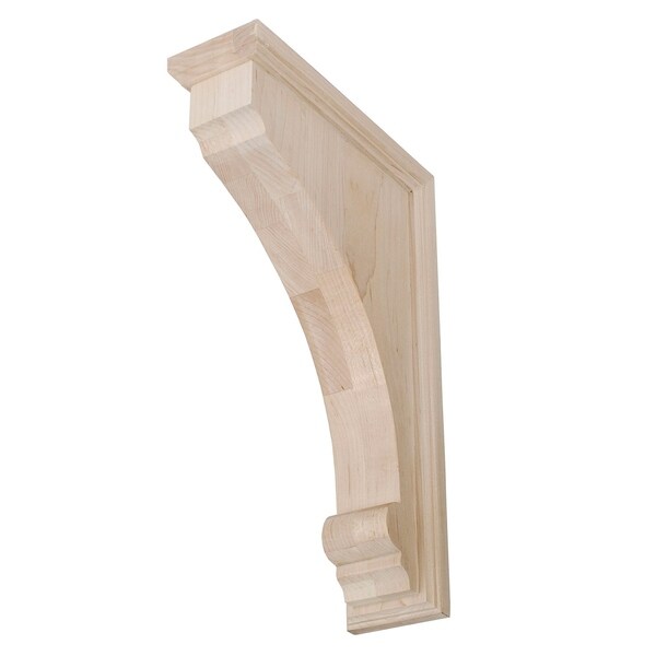 12 in. x 2-1/2 in. x 8 in. Unfinished Medium North American Solid Hard Maple Traditional Plain Wood Backet Corbel