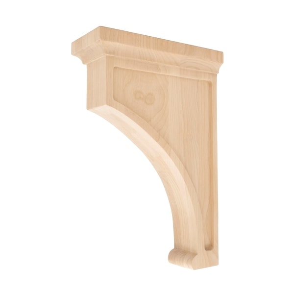 14 in. x 3-7/8 in. x 9 in. Unfinished Large North American Solid Alder Traditional Plain Wood Backet Corbel