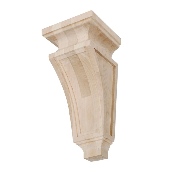 8 in. x 3-7/8 in. x 3-7/8 in. Unfinished Small North American Solid Hard Maple Mission Wood Corbel