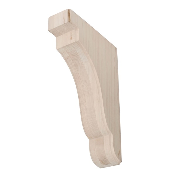 12 in. x 2-1/2 in. x 8 in. Unfinished Medium North American Solid Hard Maple Traditional Plain Wood Backet Corbel