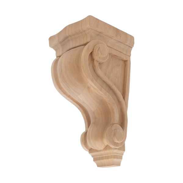 7-1/8 in. x 3-5/8 in. x 3-5/8 in. Unfinished Small North American Solid Alder Classic Traditional Plain Wood Corbel