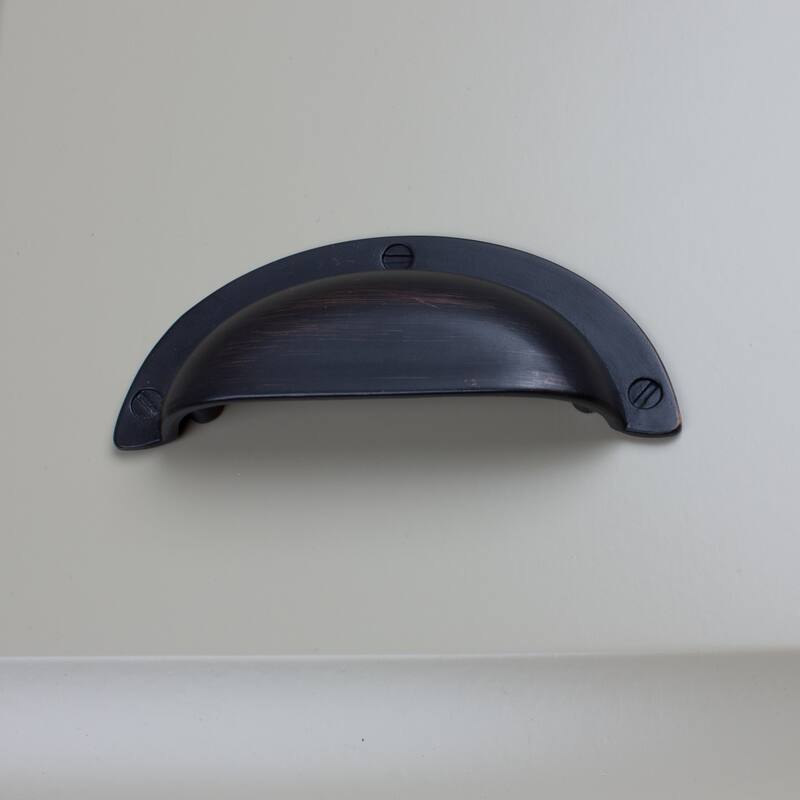 GlideRite 5 Pack 2-1/2 in. Center Oil Rubbed Bronze Classic Bin Pull Cabinet Cup Handles - Oil Rubbed Bronze
