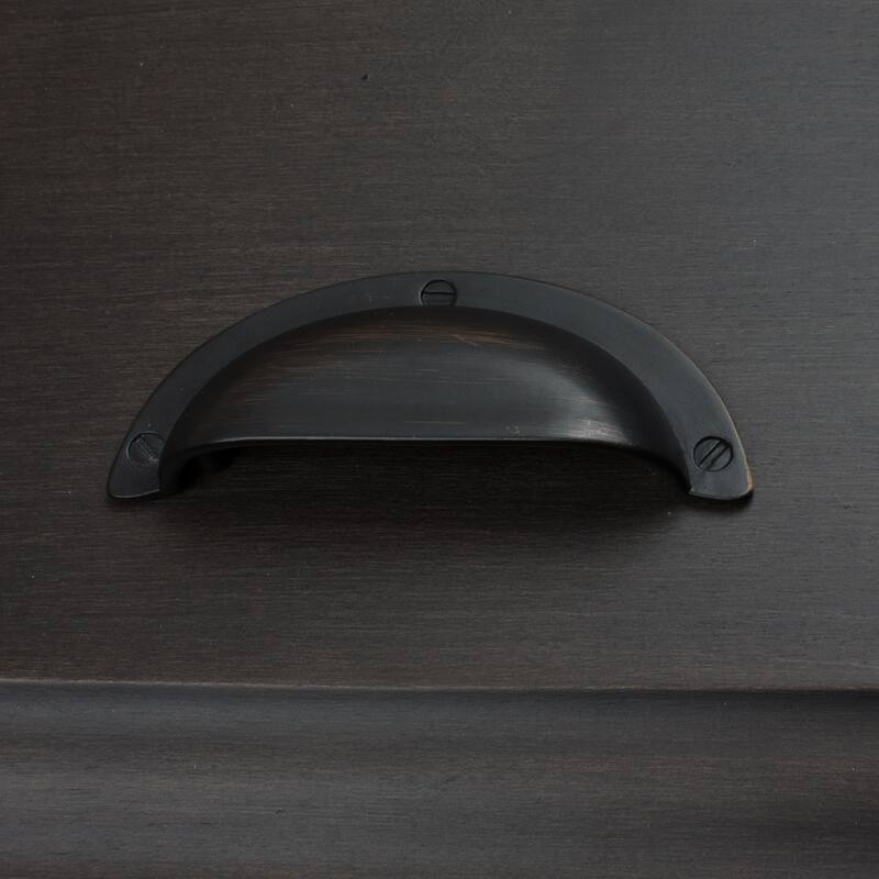 GlideRite 5 Pack 2-1/2 in. Center Oil Rubbed Bronze Classic Bin Pull Cabinet Cup Handles - Oil Rubbed Bronze