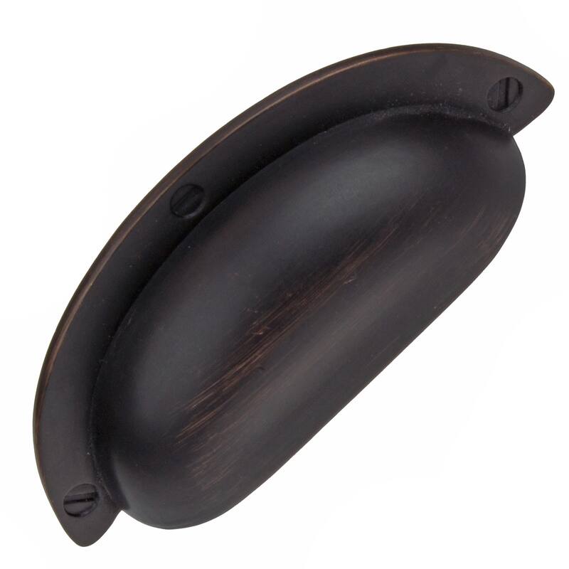 GlideRite 5 Pack 2-1/2 in. Center Oil Rubbed Bronze Classic Bin Pull Cabinet Cup Handles - Oil Rubbed Bronze