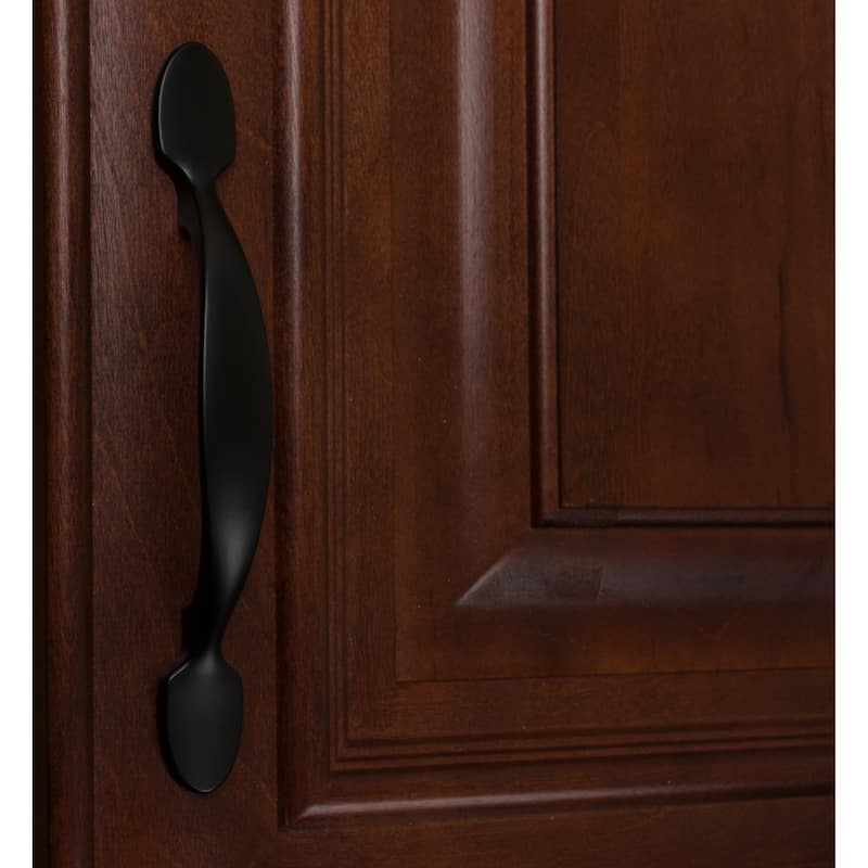 GlideRite 5 Pack 3 in. Center Matte Black Classic Pull Cabinet Handle - Matte Black