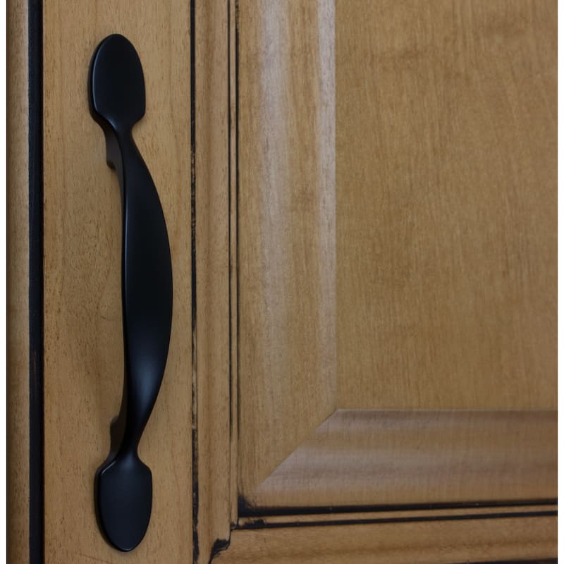GlideRite 5 Pack 3 in. Center Matte Black Classic Pull Cabinet Handle - Matte Black