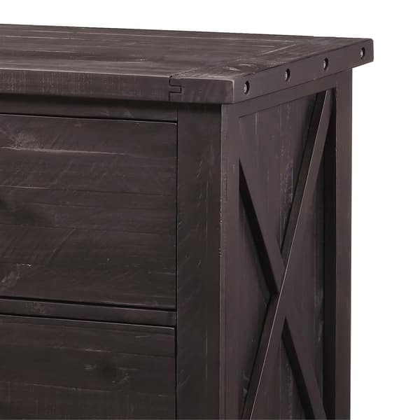 Shop Two Drawer Wooden File Cabinet With Metal Handle Pull And Crossed Side Plank Cafi Brown Overstock 30645194