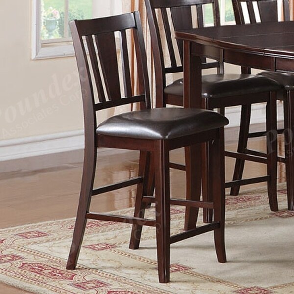 Shop Set of 2 Counter Height Chair with Padded Seat in Deep Brown