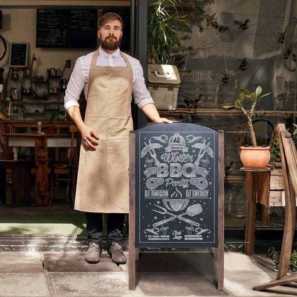 slide 2 of 5, 31.5-Inch A-Frame Sign Menu Chalkboard Wooden Easel Chalk Stand