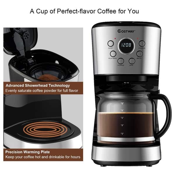 24 Hour Timer Coffee Pot Bella Pro 12-Cup Programmable Coffee Maker -  Stainless Steel, LED Display, Brew Strength Control Bella 12 Cup  Programmable Coffee Maker