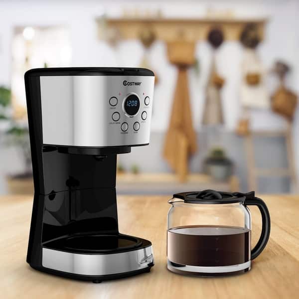 12-Cup Programmable Coffee Maker with LCD Display & 24hrs Timer