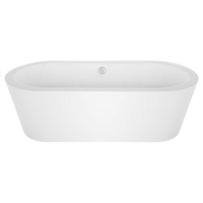 Empava 59 in Acrylic Freestanding Bathtub Soaking SPA Tub in White