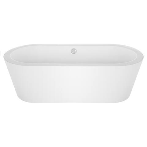 Empava 59 in Acrylic Freestanding Bathtub Soaking SPA Tub in White