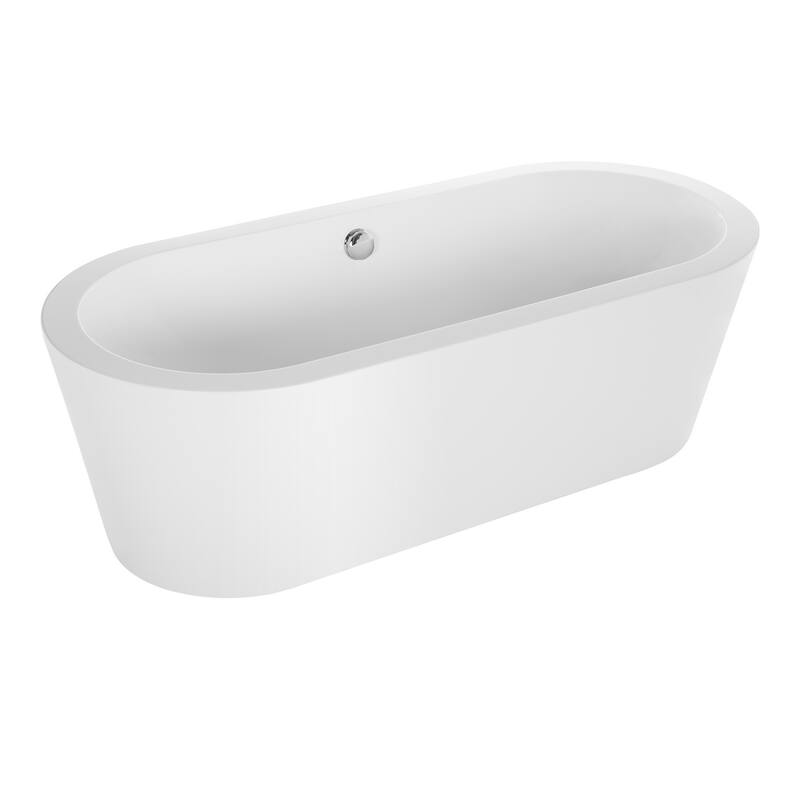 Empava 59 in Acrylic Freestanding Bathtub Soaking SPA Tub in White
